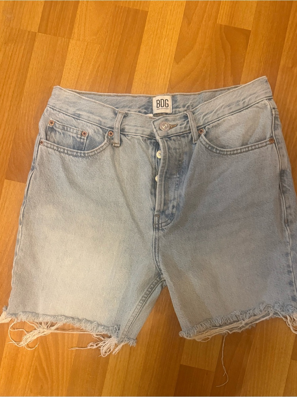 BDG Light Wash Denim Cutoff Shorts